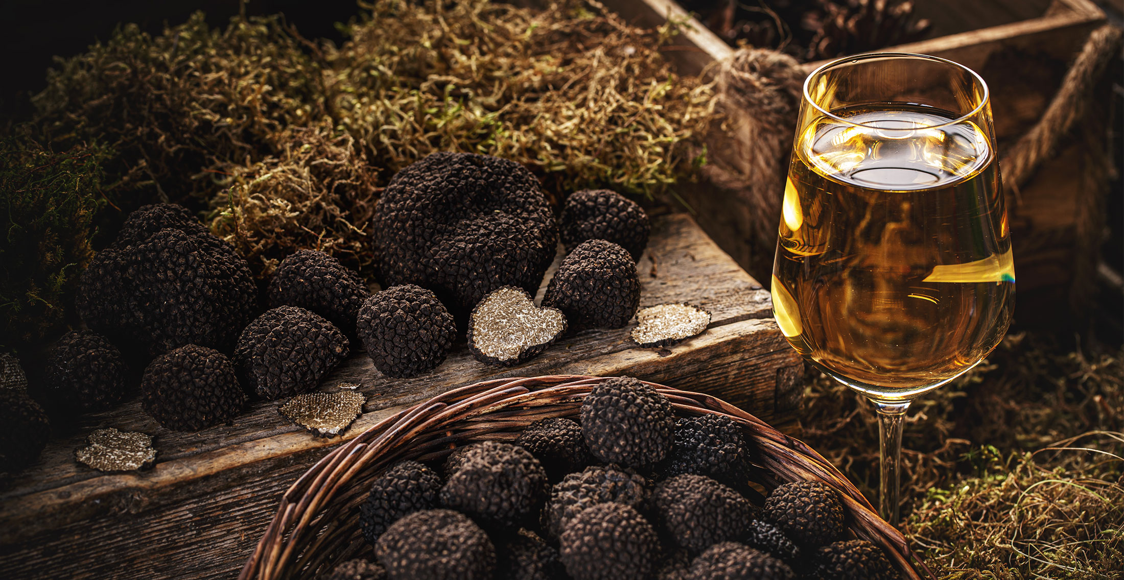 Red and White Burgundy + Black and White Truffles